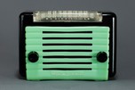 Admiral 7T03CG Radio in Black Bakelite with Green - Rare Midget Size